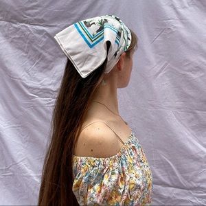 Vintage Duck Green & Blue Printed Square Scarf